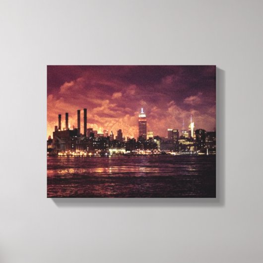 7月4日花火（マンハッタンの後ろ） キャンバスプリント (正面)