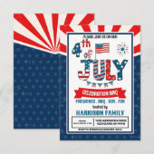 7月4日花火BBQパーティー 招待状 (正面/裏面)