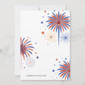 7月4日花火Tレックスアメリカ国旗BBQパーティー 招待状 (裏面)