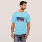 7月4日薄青ダサめアメリカ国旗Tシャツ Tシャツ (正面フル)