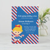 7月4日誕生日の女の子 招待状 (スタンド正面)