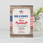7月4日誕生日の男の子独立記念日 招待状 (スタンド正面)