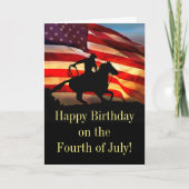 7月4日誕生日カントリーウエスタンカウボーイ カード (正面)