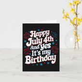7月4日誕生日ハッピー7月4日YesIt's M カード (黄色い花)