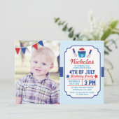 7月4日誕生日パーティーへの招待 招待状 (スタンド正面)