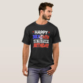 7月4日誕生日パーティーアメリカ国旗 Tシャツ (正面フル)
