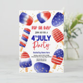 7月4日誕生日パーティーキッズプールパーティー 招待状 (スタンド正面)