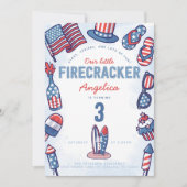 7月4日誕生日パーティー招待状 招待状 (正面)