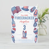 7月4日誕生日パーティー招待状 招待状 (スタンド正面)