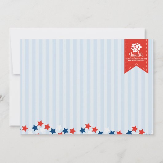 7月4日誕生日パーティ子供へー 招待状 (裏面)