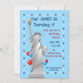7月4日誕生日ボーイパーティの招待状 招待状 (正面)