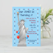 7月4日誕生日ボーイパーティの招待状 招待状 (スタンド正面)