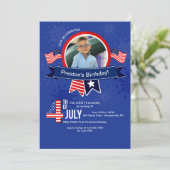 7月4日誕生日写真招待状 招待状 (スタンド正面)
