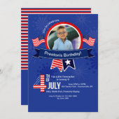 7月4日誕生日写真招待状 招待状 (正面/裏面)