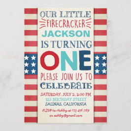 7月4日誕生日招待状 独立記念日 招待状