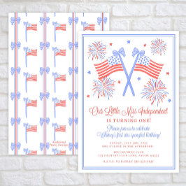 7月4日誕生日招待状、米国国旗 招待状