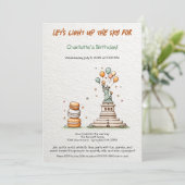 7月4日誕生日招待状- Cute Liberty 招待状 (スタンド正面)