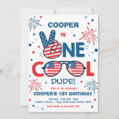 7月4日誕生日1クール歳の誕生日  招待状 (正面)