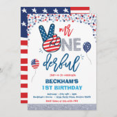 7月4日誕生日1日の誕生日 招待状 (正面/裏面)