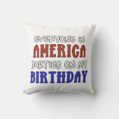 7月4日誕生日 おもしろい クッション (正面)