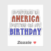 7月4日誕生日 おもしろい シール (シート)