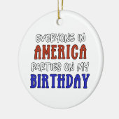 7月4日誕生日 おもしろい セラミックオーナメント (左)