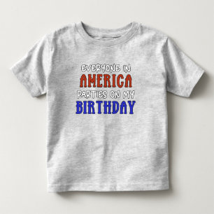 7月4日誕生日 おもしろい トドラーTシャツ