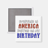 7月4日誕生日 おもしろい マグネット (正面/裏面)