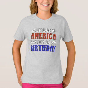 7月4日誕生日 おもしろい Tシャツ