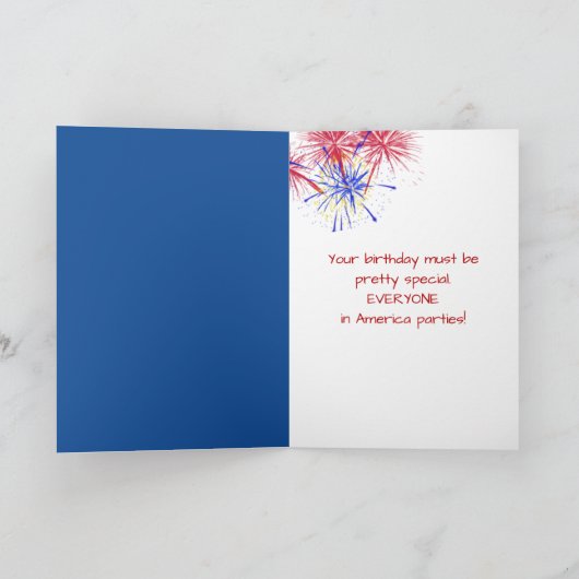 7月4日誕生日 カード (内部)