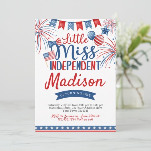 7月4日誕生日 招待状 (スタンド正面)