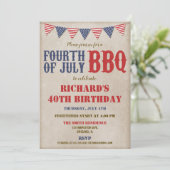 7月4日誕生日ANY AGE素朴 招待状 (スタンド正面)