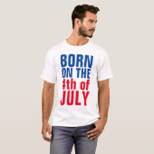 7月4日誕生日Tシャ生まれツ、4日 Tシャツ (正面フル)