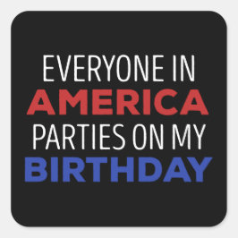 7月4日誕生祝いUSA おもしろい スクエアシール