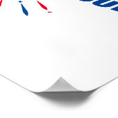 7月4日赤と赤の白と赤のシャワー歓迎 ポスター (角)