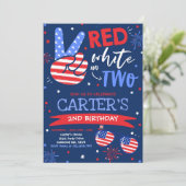 7月4日赤と青の2歳の誕生日 招待状 (スタンド正面)