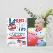 7月4日赤と青の2歳の誕生日 招待状 (スタンド正面)
