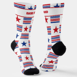 7月4日赤と青 ソックス