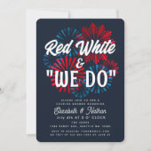 7月4日赤白とカップルのシャワー 招待状 (正面)