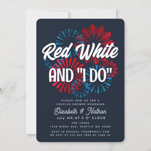 7月4日赤白と私カップルのシャワー 招待状 (正面)