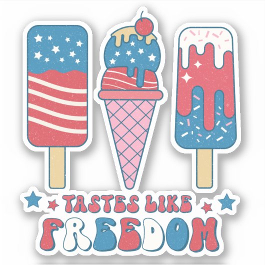 7月4日赤白青が自由を好む シール (正面)