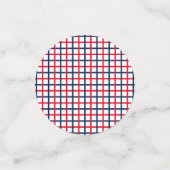 7月4日赤白青スストライプグリッド愛国心 コンフェッティ (スモール正面)