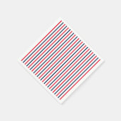 7月4日赤白青ストライプ愛国心 スタンダードカクテルナプキン (角)