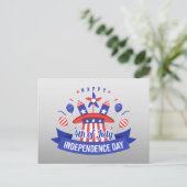 7月4日赤白青ハッピー独立記念日 シーズンポストカード (スタンド正面)