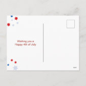 7月4日赤白青ハッピー独立記念日 シーズンポストカード (裏面)