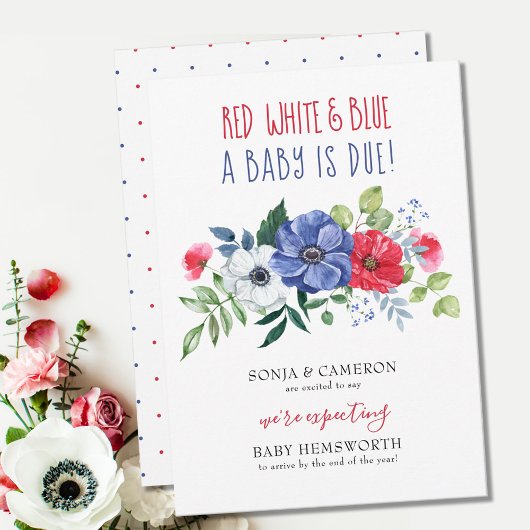 7月4日赤白青ベビーデューフローラ妊娠 案内状