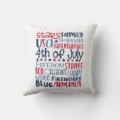 7月4日赤白青モダンタイポグラフィ クッション (裏面)