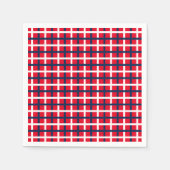 7月4日赤白青四角形グリッドナプキンス スタンダードカクテルナプキン (正面)