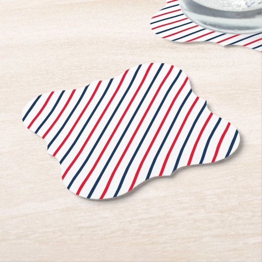 7月4日赤白青国ストライプ国 ペーパーコースター (アングル)
