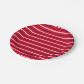 7月4日赤白青国ストライプ国 ペーパープレート (アングル)